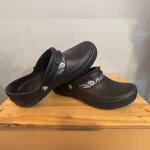 CROCS Black and White Women's Clogs